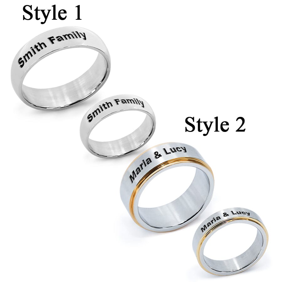 1 Pair / Style 1 Family Rings of your Choice!