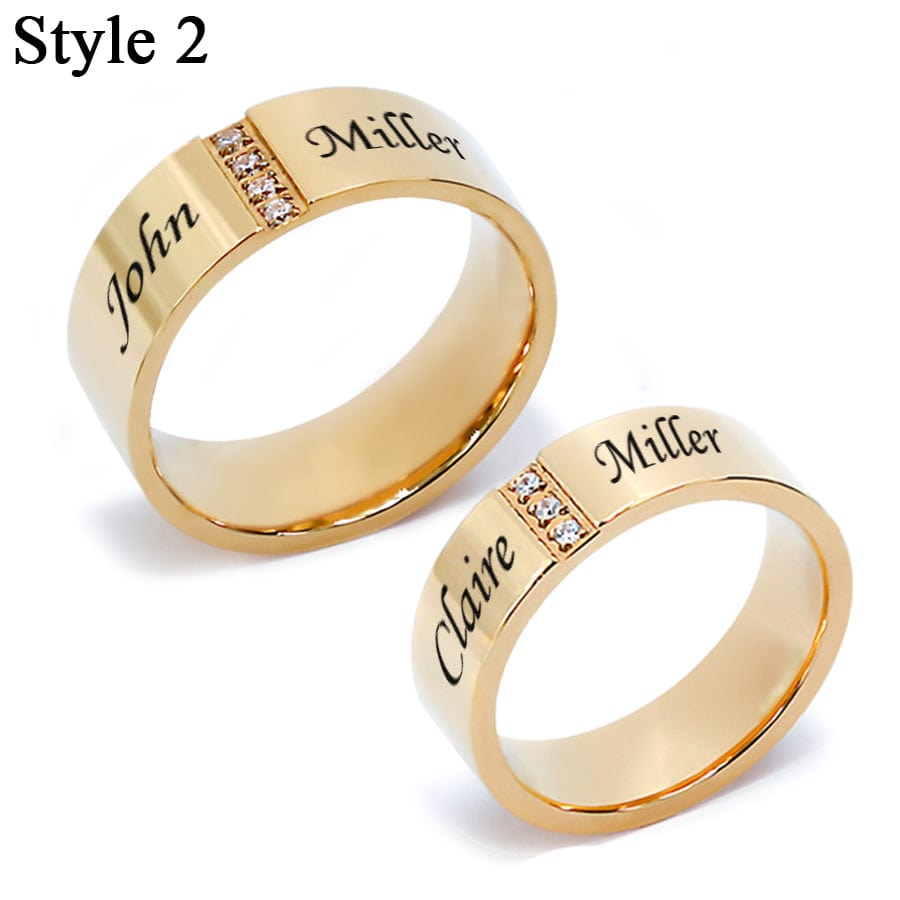 Personalized Bar Ring 18K Gold Titanium Steel Luxury Fashion Custom Na –  KesleyBoutique