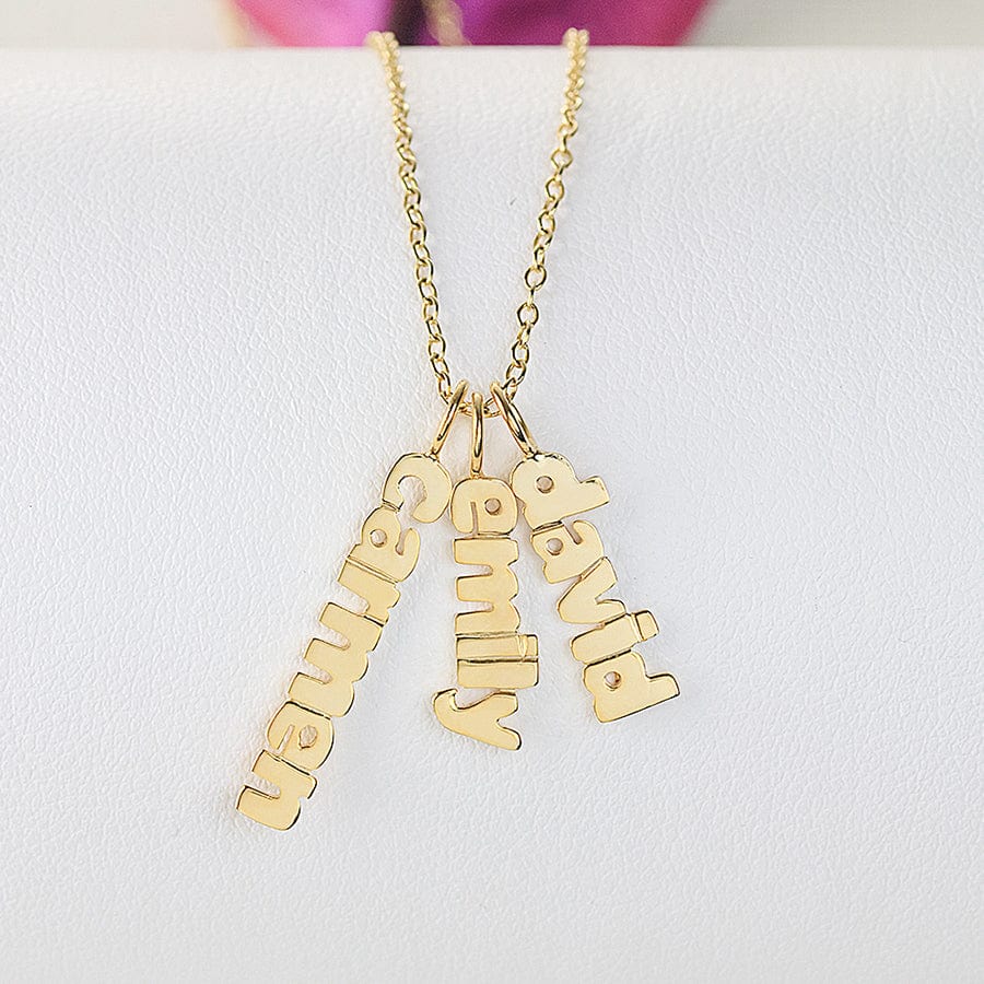 1 Pendant / Gold Plated / Link Chain Vertical Mini Name Necklace
