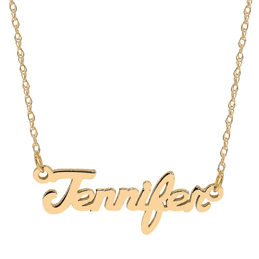 14K Gold over Sterling Silver / 12&quot; Kid&#39;s Mini Name Necklace