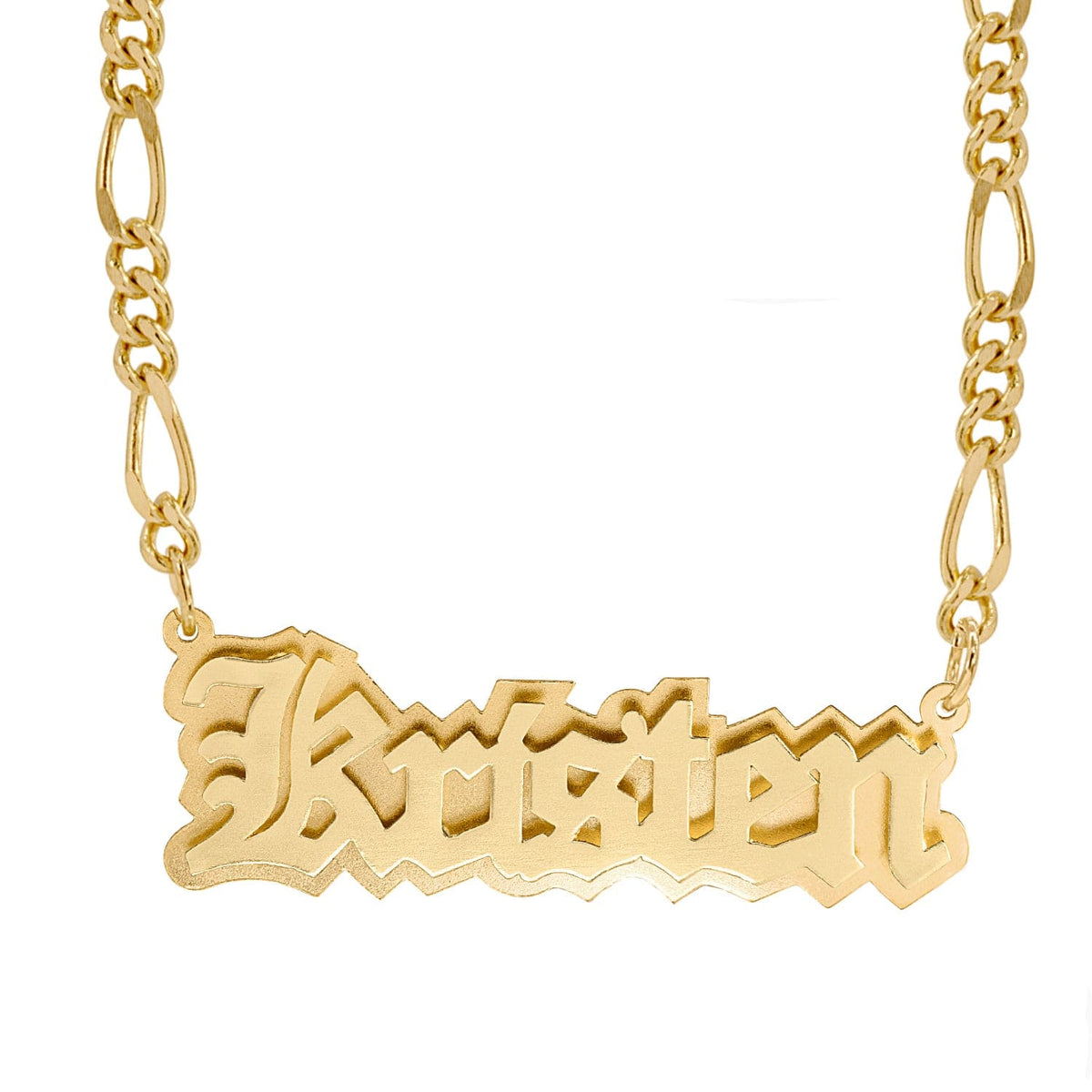 Gold Plated Custom Gold Name Necklace Old English Personalized