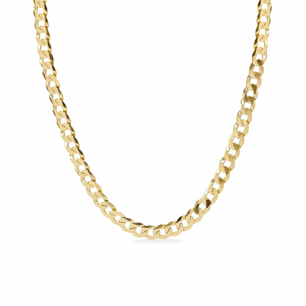 14k Gold over Sterling Silver NAKED CUBAN CHAIN