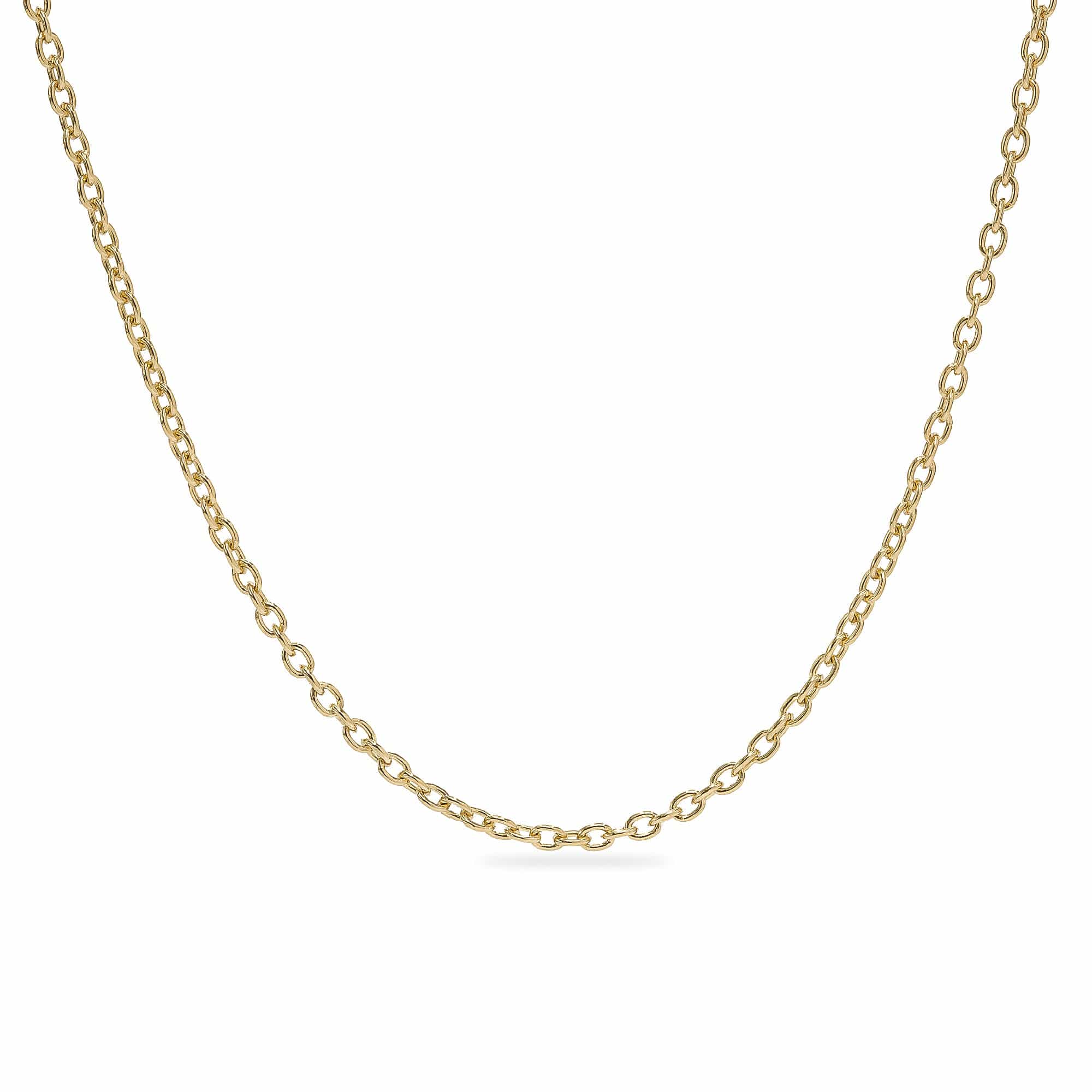 14k Gold over Sterling Silver NAKED LINK CHAIN