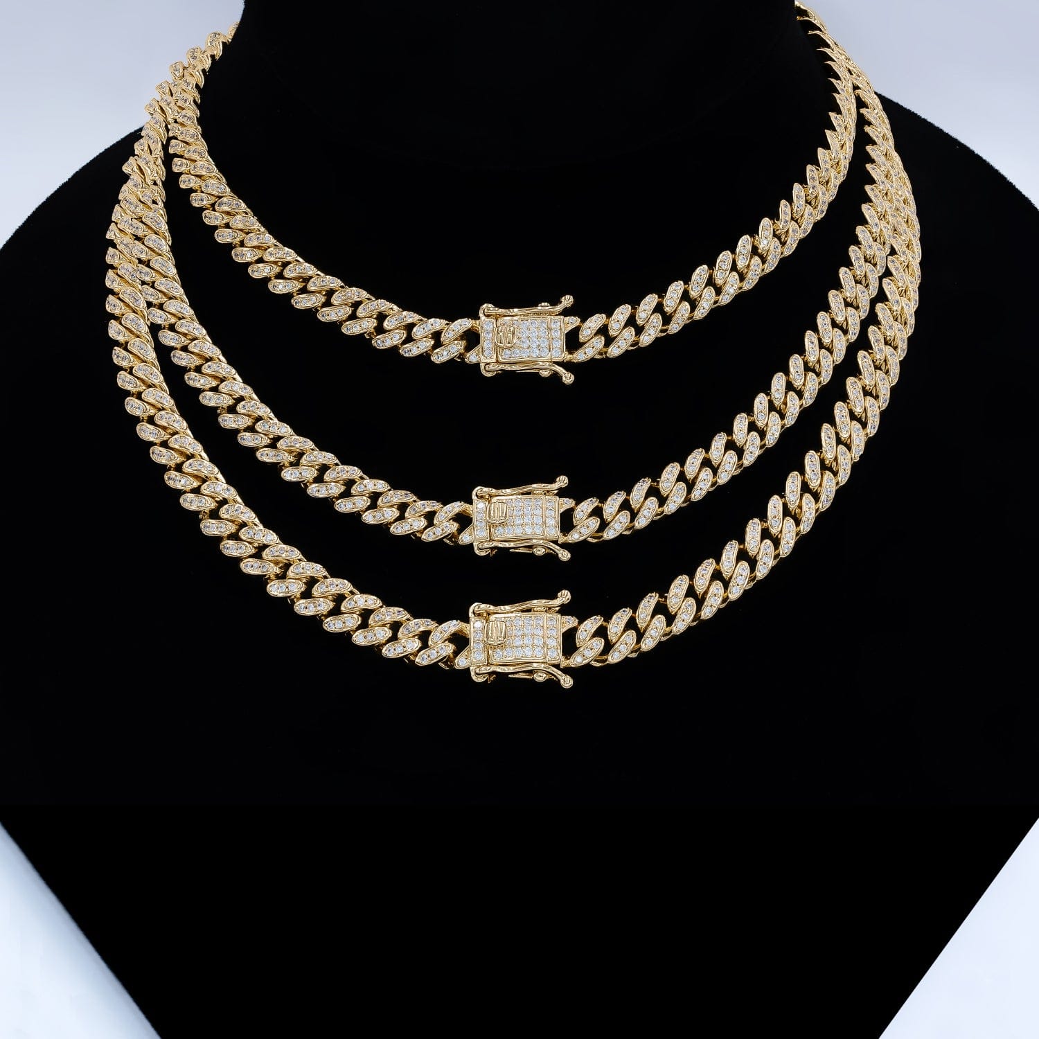 14k Gold Plated / 18" ICED OUT CUBAN CHAIN