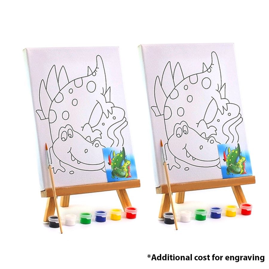 2 Canvas & Wooden Painting Easel Sets