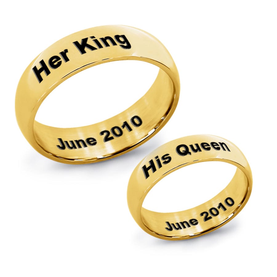 2 Pairs of Stainless Steel Couples Rings