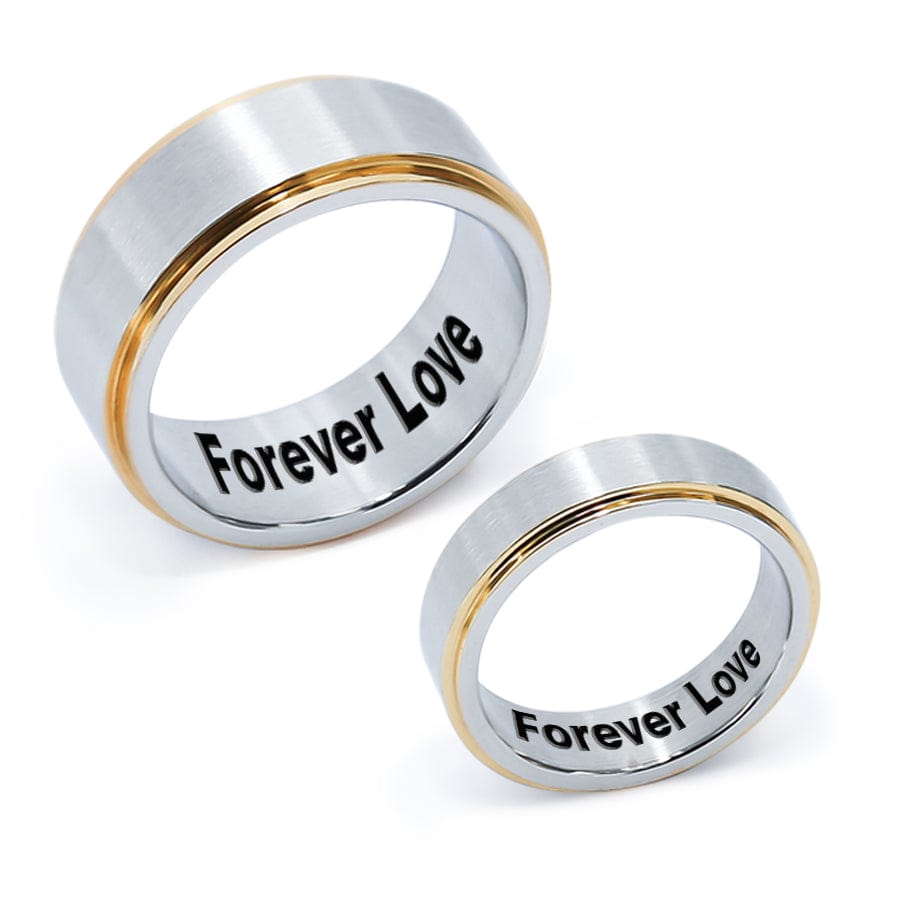 2 Pairs of Stainless Steel Couples Rings