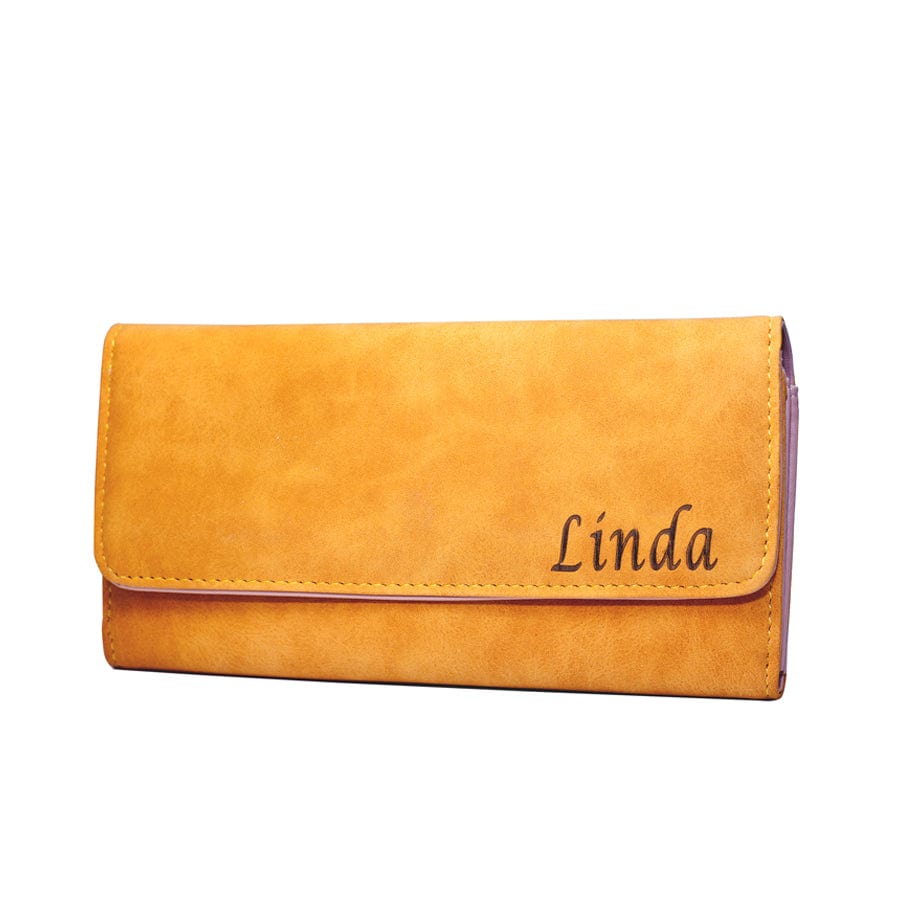 3 Initials / Camel Personalized Leather Clutch
