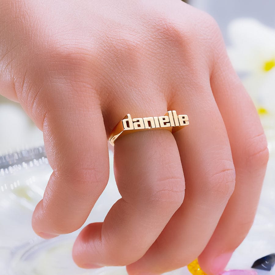 All Lowercase Block Name Ring