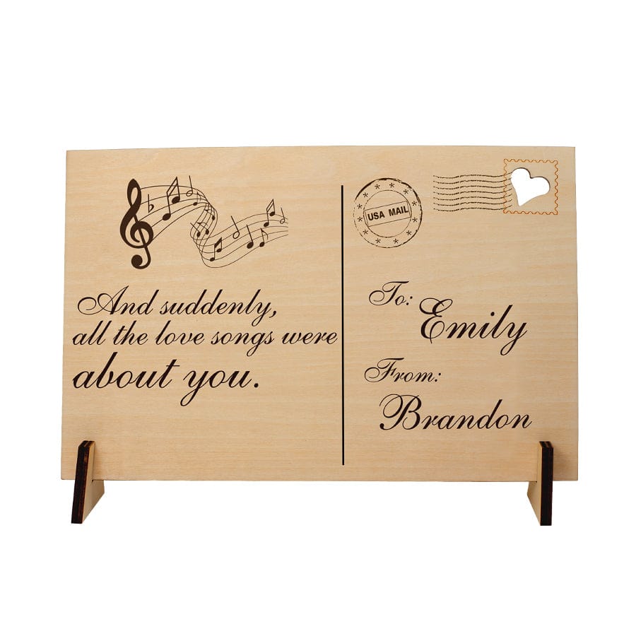 And Suddenly... Couple Wooden Postcard
