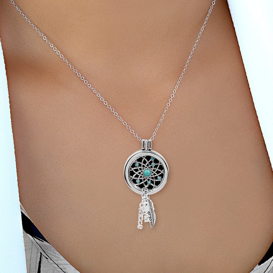 1 Pad / 1 Name / Silver Plated Aromatherapy Dream Catcher Necklace