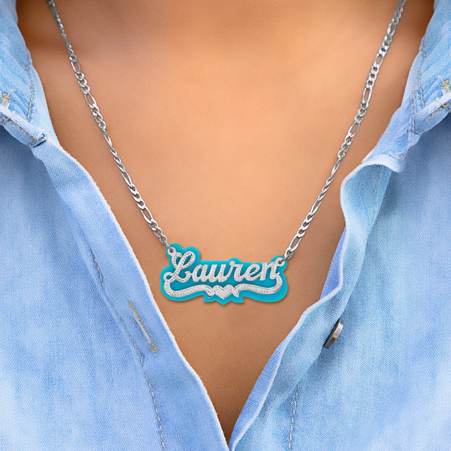 beaded name necklace with acrylic