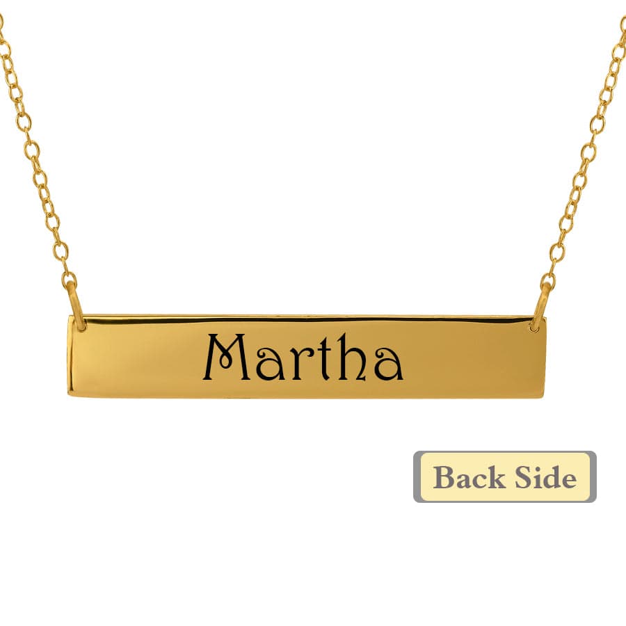 Gold Plated / Link Chain City Skyline Bar Necklace