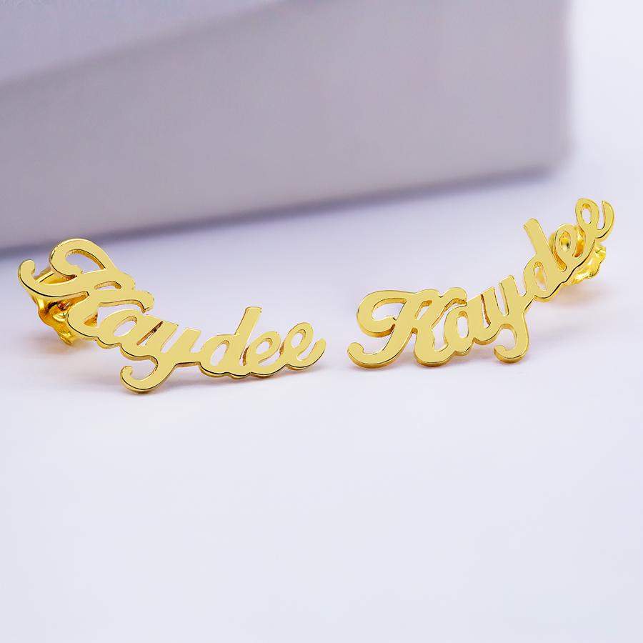 Climber Name Earrings