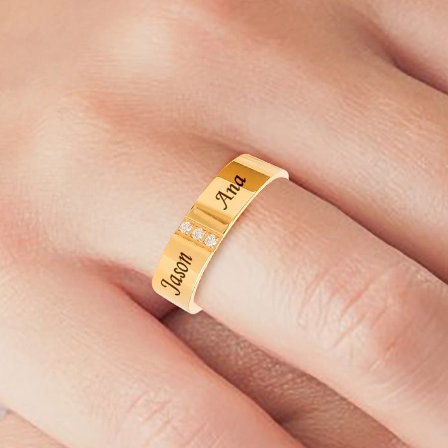 Personalised Custom Double Names Ring Gold Stainless Steel Open Adjustable  Couple Promise Rings for Women Romantic Jewelry Gifts