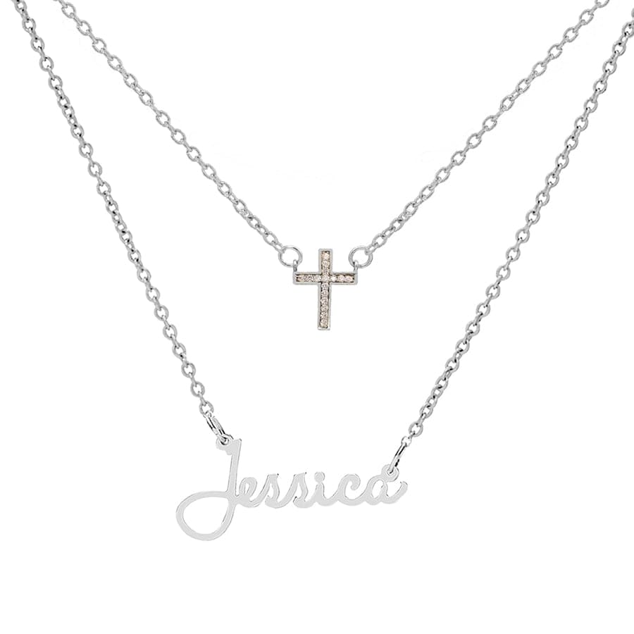 Cross Upgrade / Silver Plated &quot;Jessica&quot; Necklace with Motif