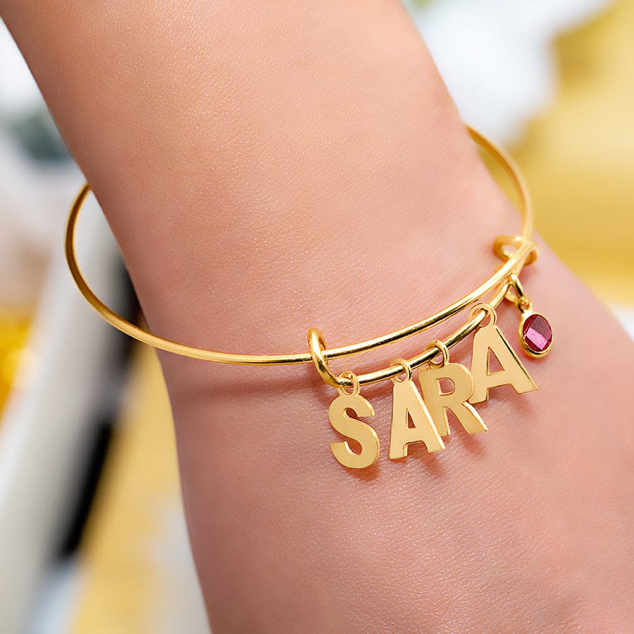 gold bracelet with letter