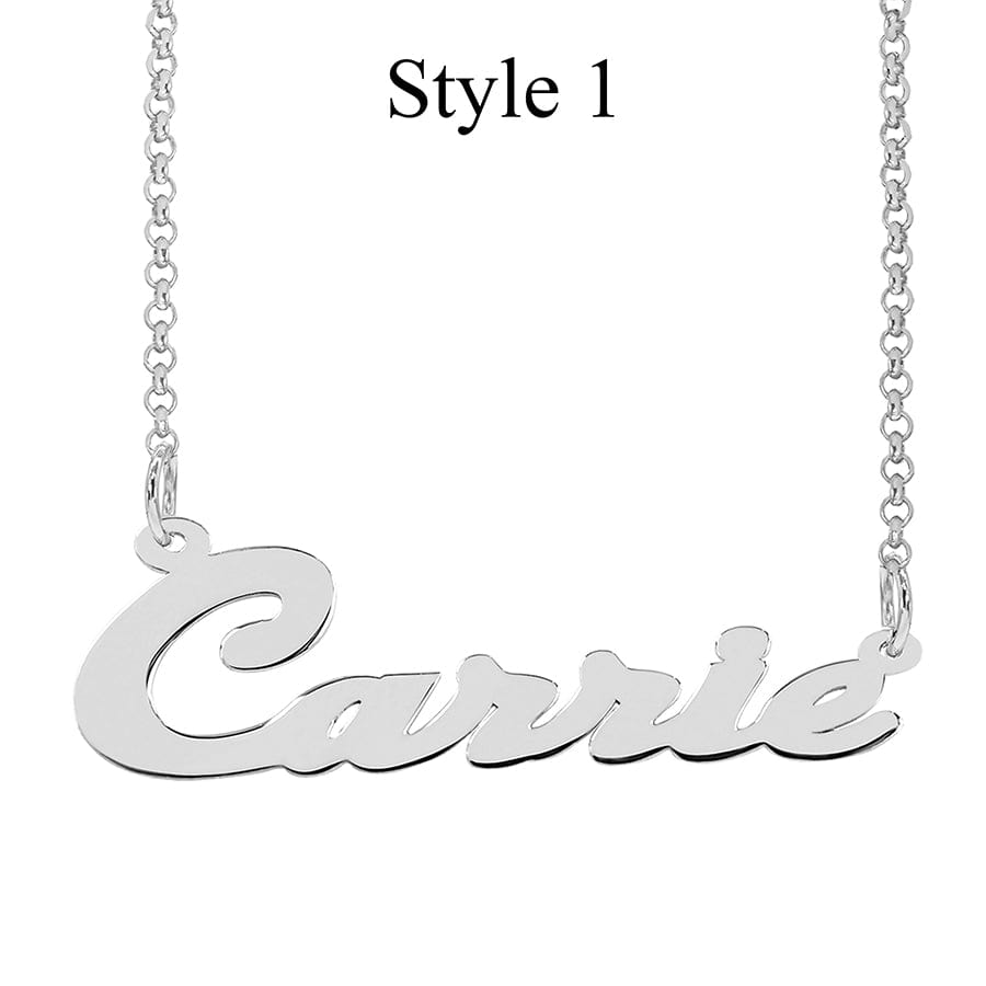 And Just Like That Carrie Style Cursive Name Necklace 14K White