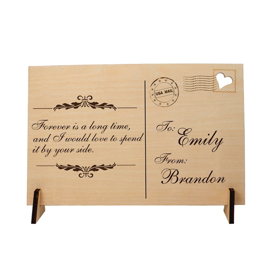 Forever is a long time... Couple Wooden Postcard