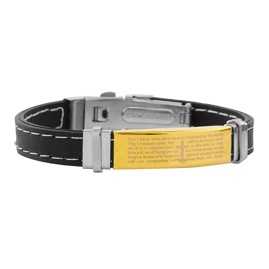 Gold Plated / 2 Initials Personalized 'Our Father Prayer' Bracelet