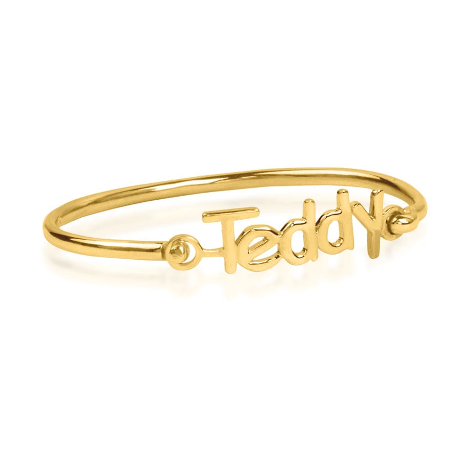 Gold Plated / 4 Personalized Baby Name Bangle Bracelet