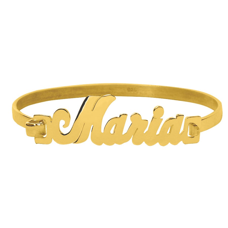 Gold Plated / 5.5&quot; Clasp Bangle Name Bracelet