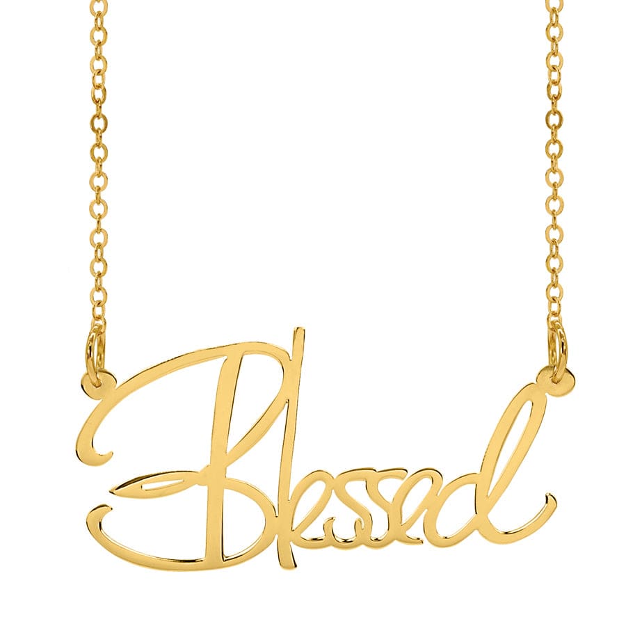 Gold Plated / Blessed Positive Word Necklace