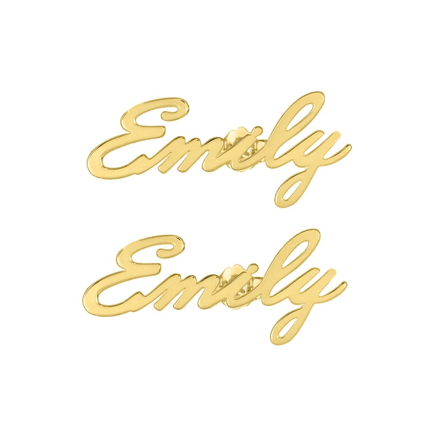 Gold Plated Emily Stud Name Earrings