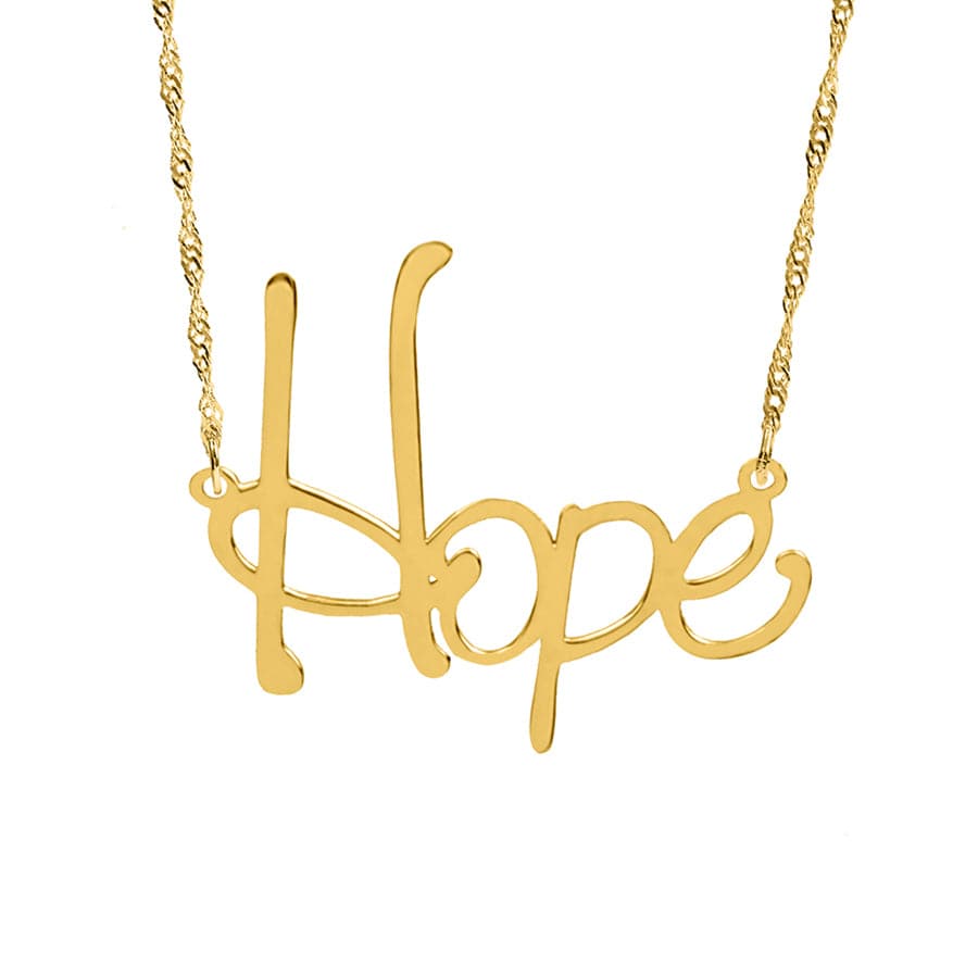 Gold Plated / Hope Positive Word Necklace