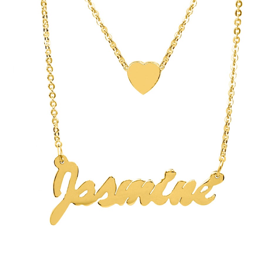 Gold Plated / Link Chain Layered Jasmine Necklace