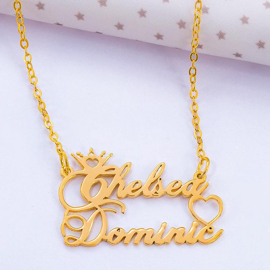 Gold Plated / Link Chain Royal Love Name Necklace