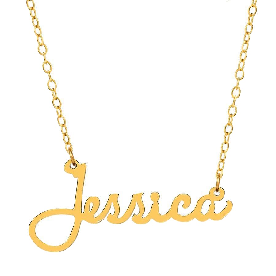 Gold Plated / Link Chain Script Name Necklace