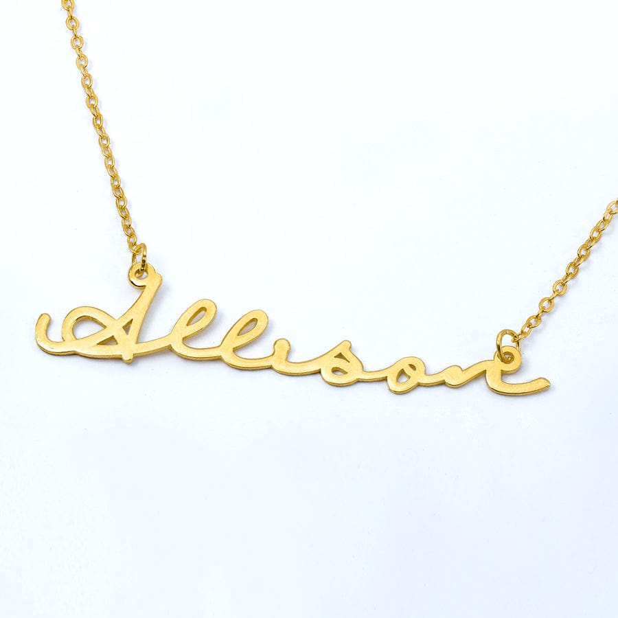 Gold Plated / Link Chain Signature Name Necklace