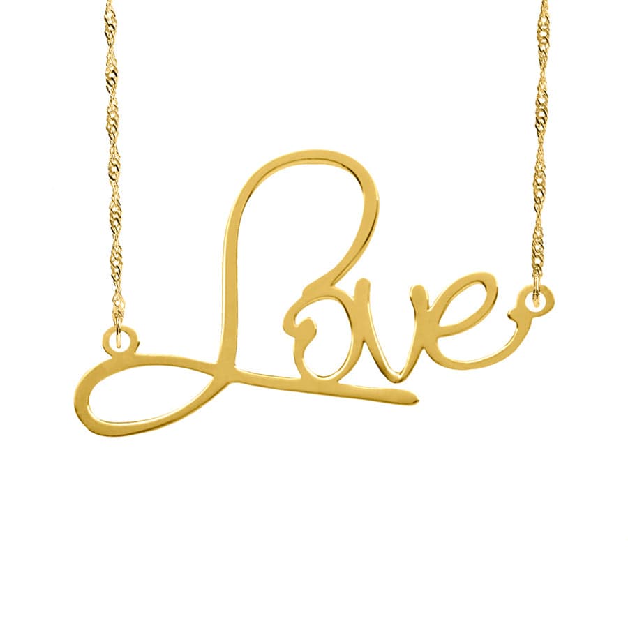 Gold Plated / Love Positive Word Necklace