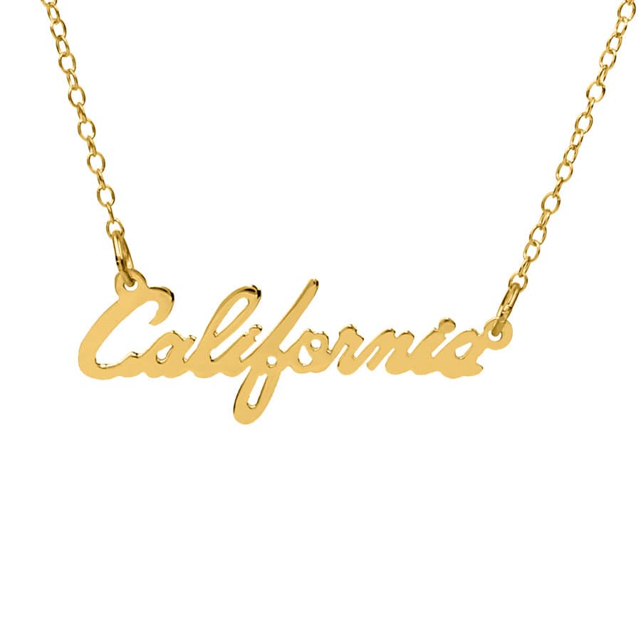 Gold Plated Mini State Name Plate
