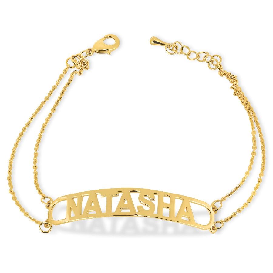 Gold Plated / No Bar Nameplate Bracelet
