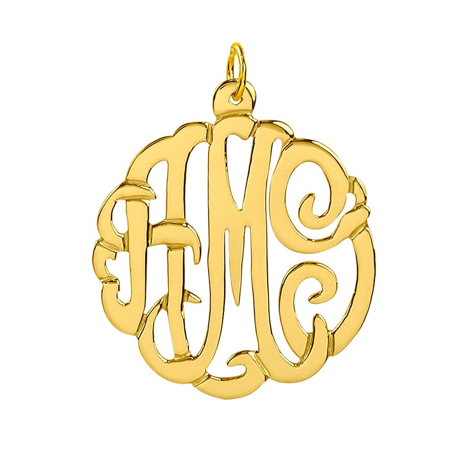 Gold Plated / No Chain Script Monogram Pendant