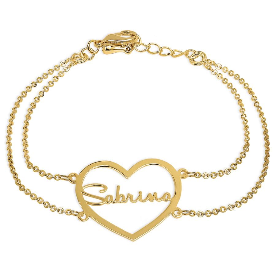 Gold Plated / No Heart Nameplate Bracelet