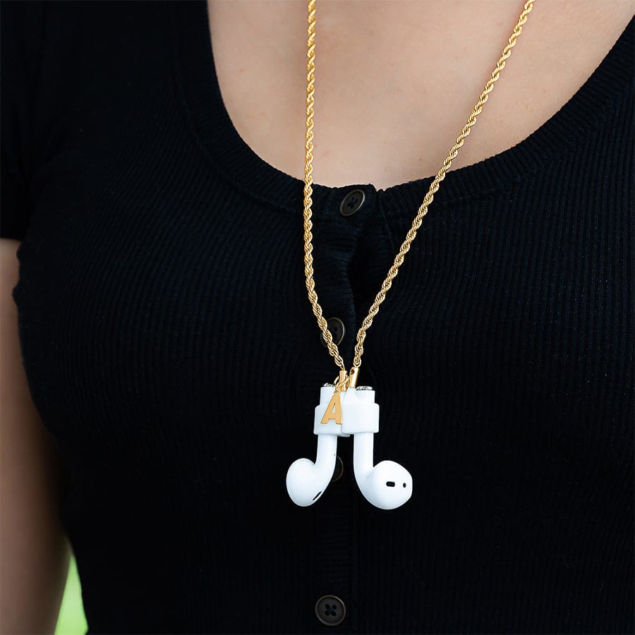Gold Plated Personalized Initial Magnetic Air Pods Holder