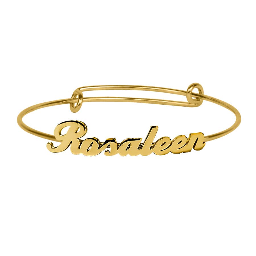 Gold Plated Personalized Name Baby Bangle