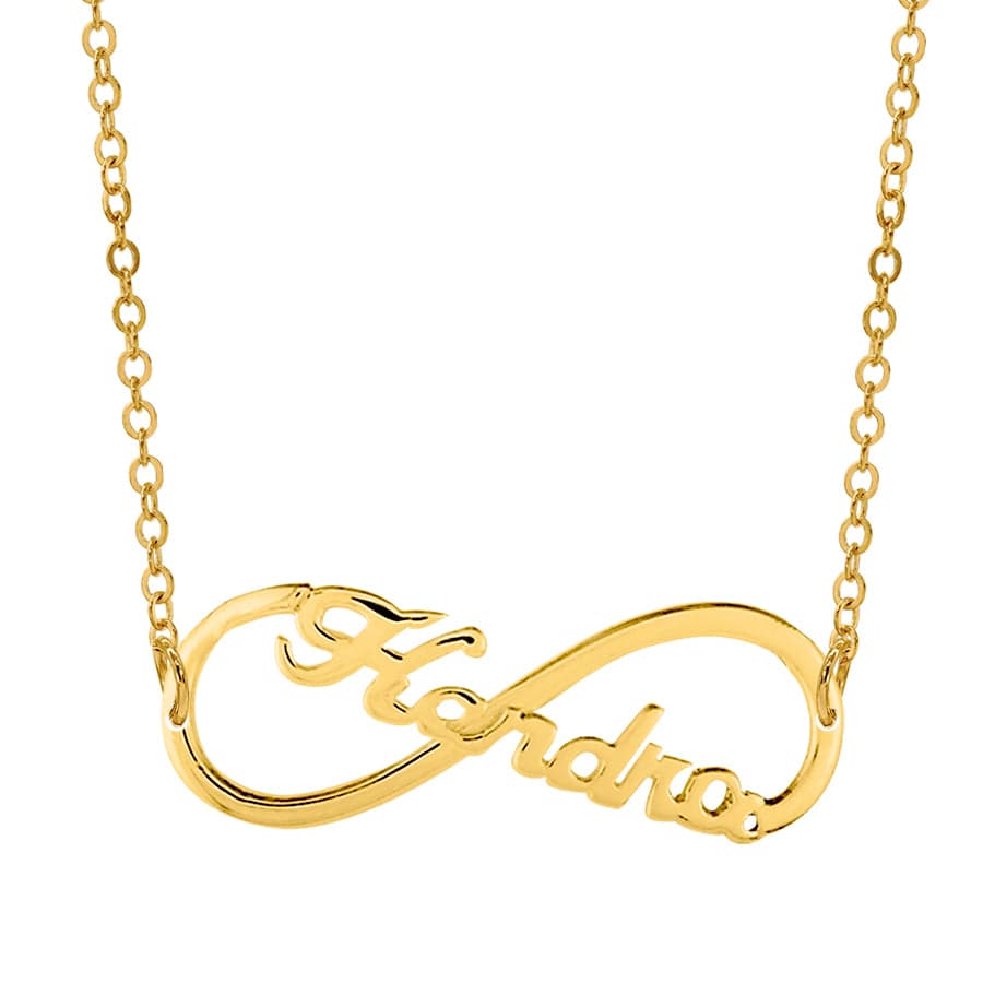 Gold Plated / Rollo Chain Infinity with Name Necklace