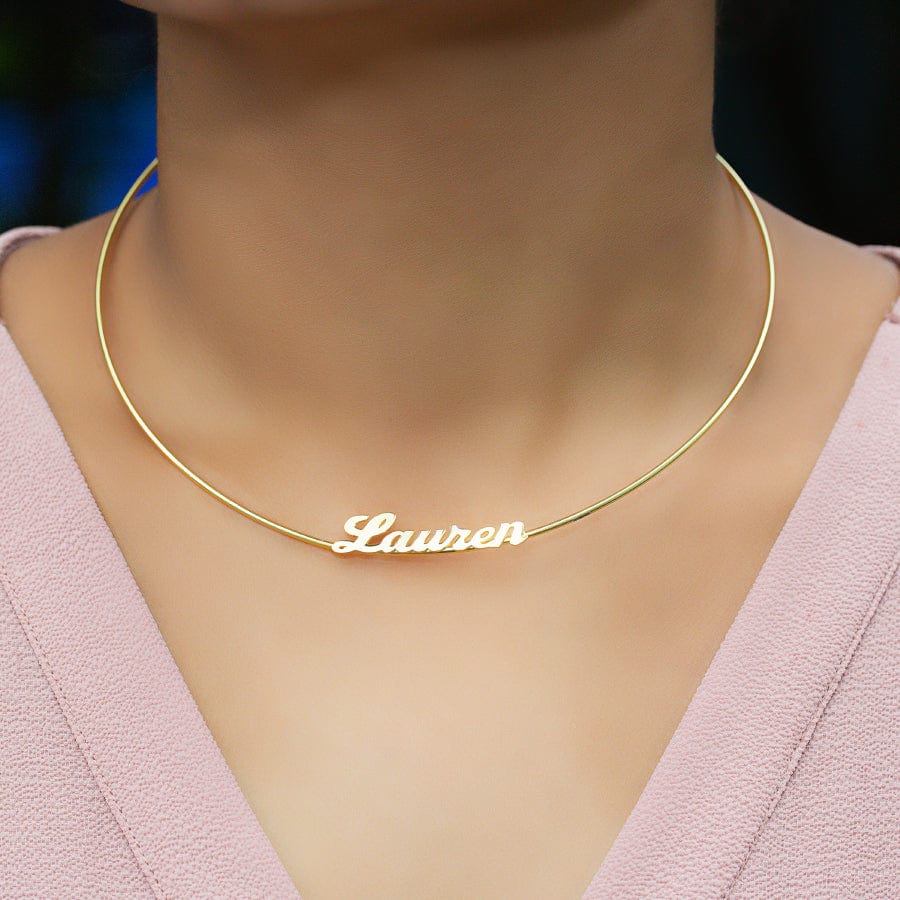 Gold Plated Script Name Choker