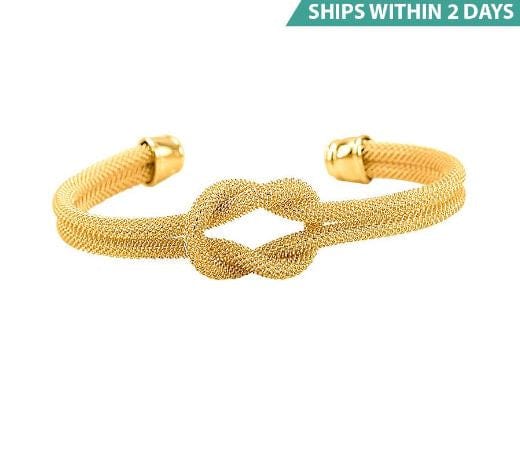 Gold Tone 5 Open Knot Bangles