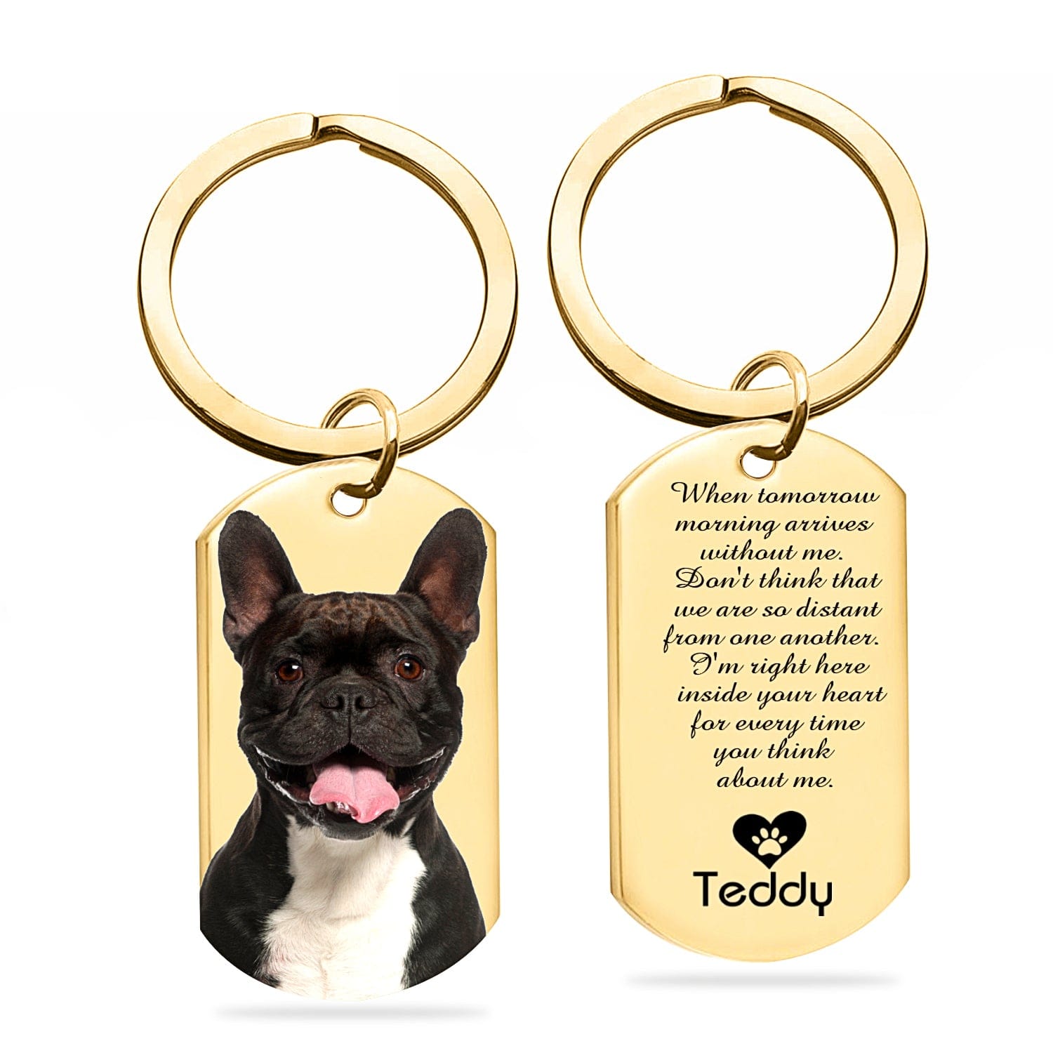 Gold Tone Stainless Steel Personalized Dog Tag Pendant