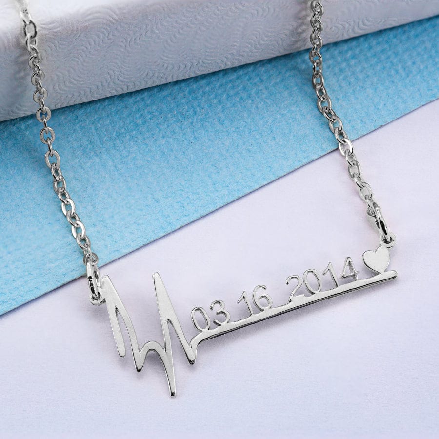 Heartbeat Date Necklace