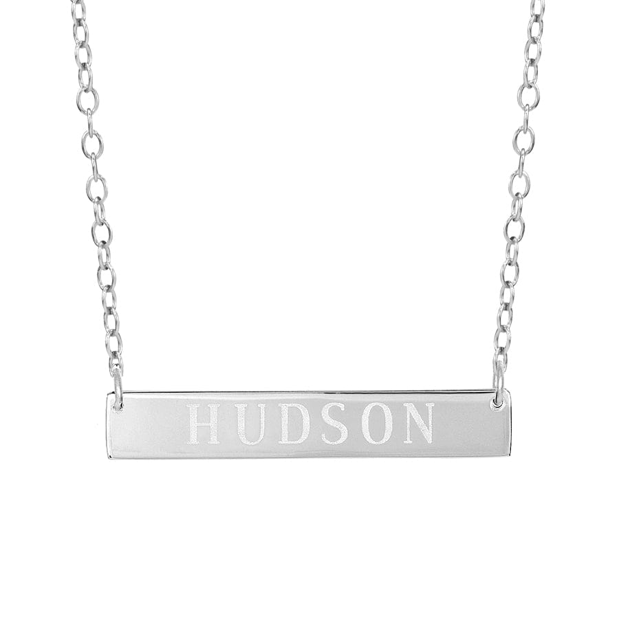 Horizontal bar name necklace