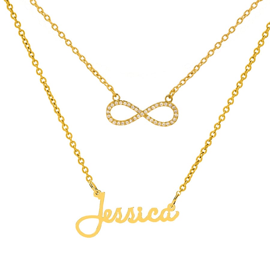 Infinity Upgrade / Gold Plated &quot;Jessica&quot; Necklace with Motif