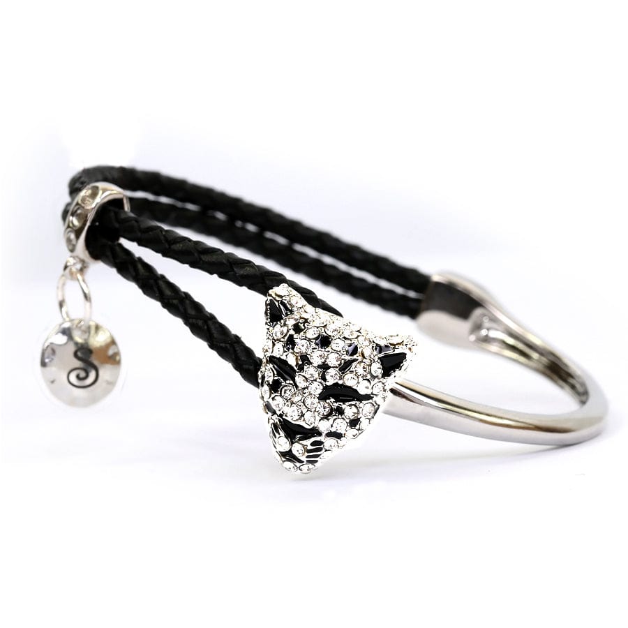 Initial / Black Personalized Leopard Bracelet