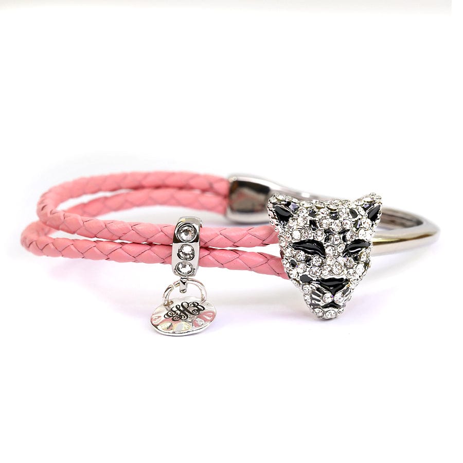 Initial / Pink Personalized Leopard Bracelet