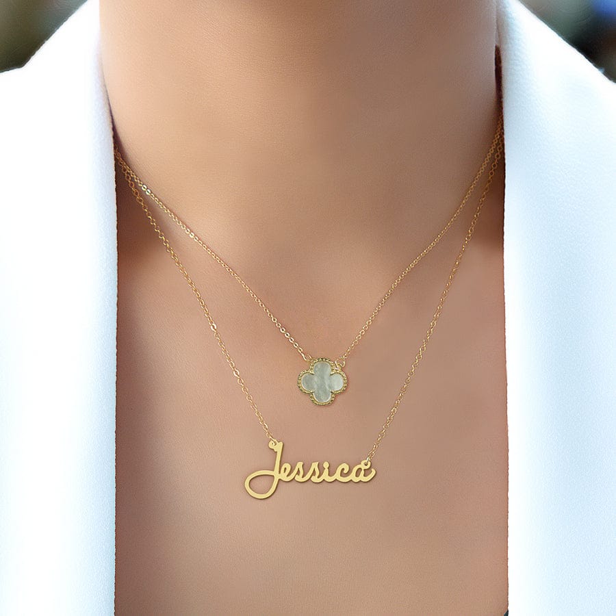 Clover Upgrade / Gold Plated "Jessica" Necklace with Motif